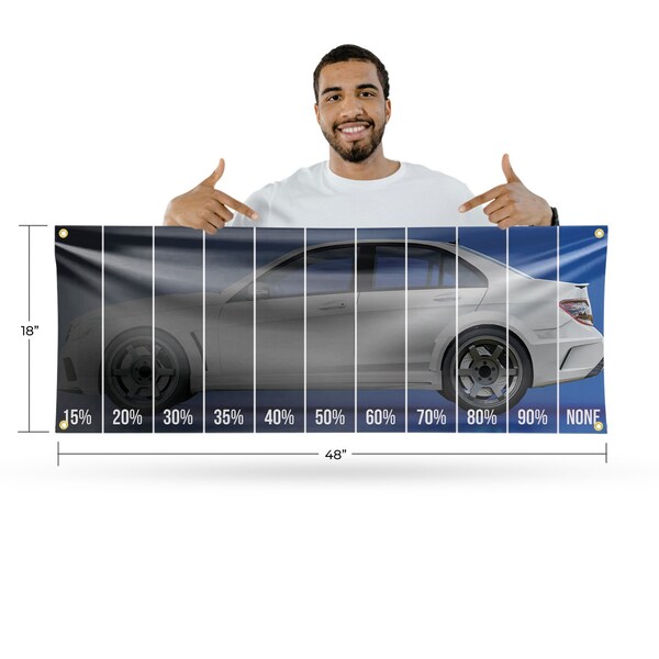 Signmission Window Tinting Percentage, 18 Inch x 48 Inch, Vinyl Banner - B-30946