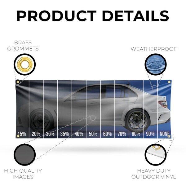 Signmission Window Tinting Percentage, 18 Inch x 48 Inch, Vinyl Banner - B-30946