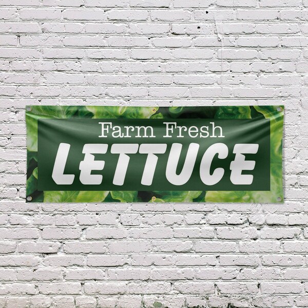 Signmission Farm Fresh Lettuce, 24 Inch x 72 Inch, Vinyl Banner - B-72-30600