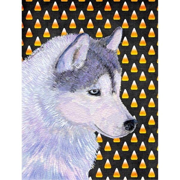 Patioplus Siberian Husky Candy Corn Halloween Portrait Flag - Garden Size; 11 x 15 in. - PA631176