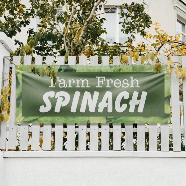 Signmission Farm Fresh Spinach, 24 Inch x 72 Inch, Vinyl Banner - B-72-30615