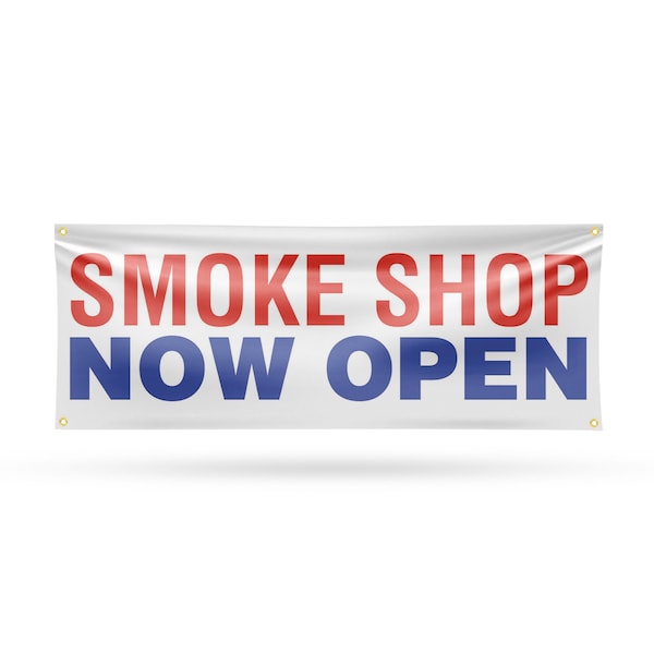 Signmission Smoke Shop Now Open, 18 Inch x 48 Inch, Vinyl Banner - B-30857