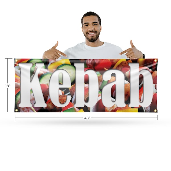 Signmission Kebab, 18 Inch x 48 Inch, Vinyl Banner - B-30716