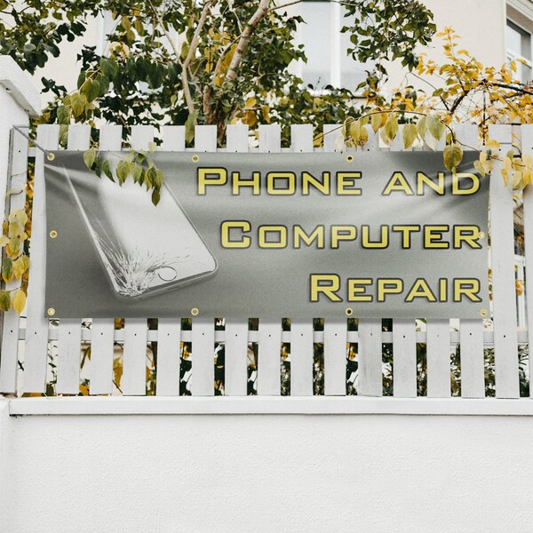 Signmission Phone and Computer Repair, 36 Inch x 96 Inch, Vinyl Banner - B-96-30787