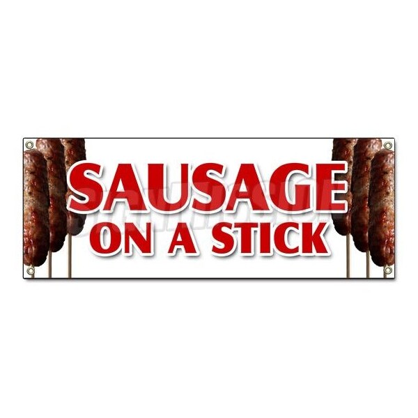 Signmission SAUSAGE ON A STICK BANNER SIGN italian pork homemade snack lunch food - B-SAUSAGE ON A STICK