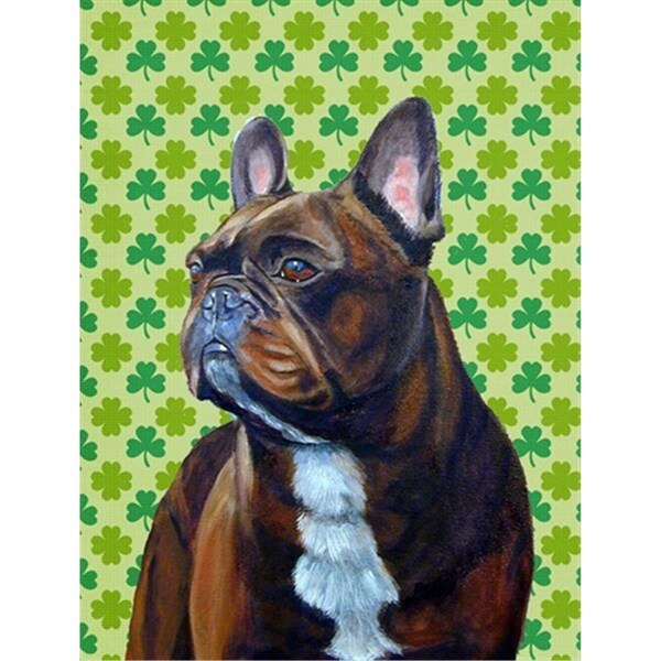 Carolines Treasures French Bulldog St. Patricks Day Shamrock Flag Canvas - House Size - LH9205CHF