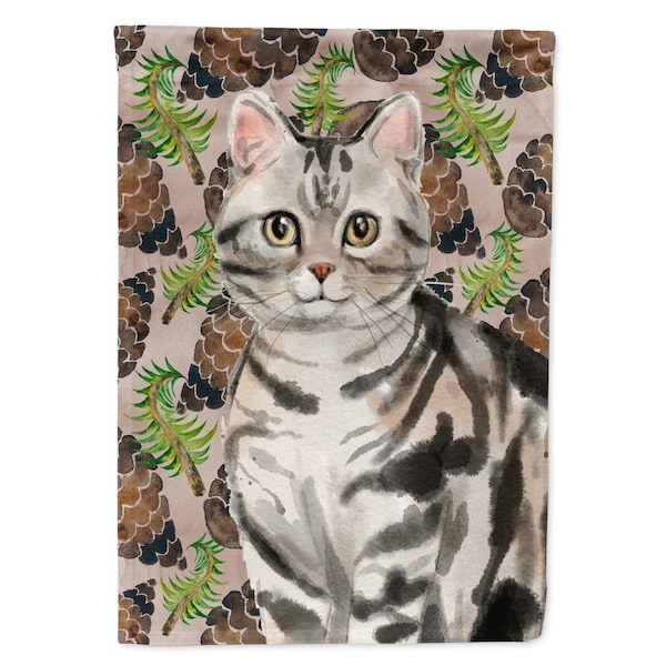 Carolines Treasures American Shorthair Pine Cones Flag Canvas House Size - CK3089CHF