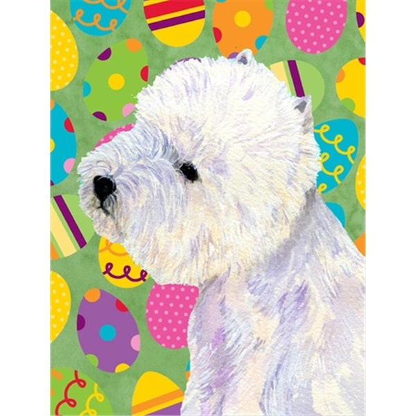 Carolines Treasures 28 x 40 in. Westie Easter Eggtravaganza House Size Canvas Flag - LH9405CHF