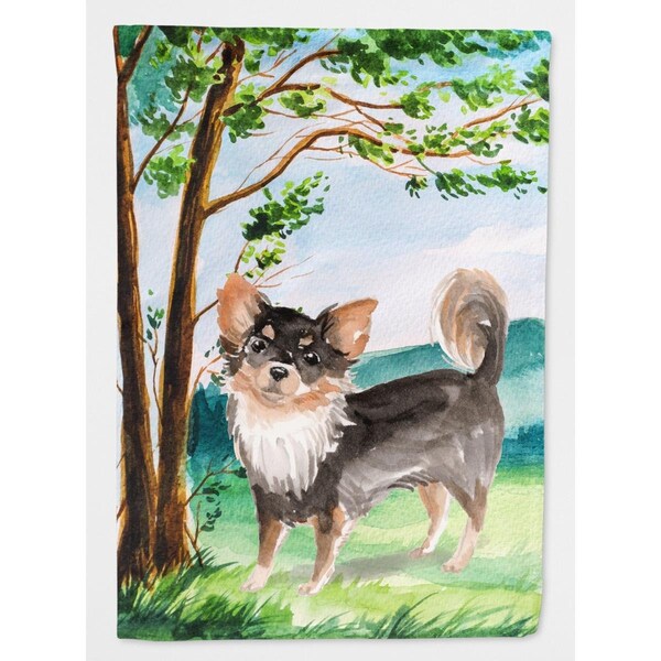 Carolines Treasures Under the Tree Chihuahua Flag Canvas House Size - CK2007CHF