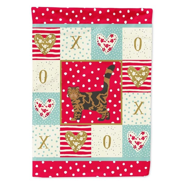 Carolines Treasures 28 x 0.01 x 40 in. Foldex Exotic Fold No.2 Cat Love Canvas House Flag - CK5619CHF
