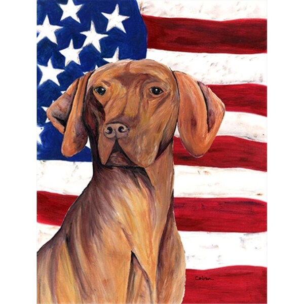 Patioplus 28 x 40 in. Usa American Flag With Vizsla Flag Canvas House Size - PA2554865