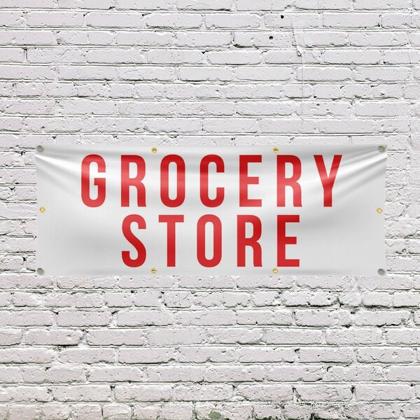 Signmission Grocery Store, 36 Inch x 96 Inch, Vinyl Banner - B-96-30680