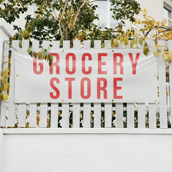 Signmission Grocery Store, 36 Inch x 96 Inch, Vinyl Banner - B-96-30680