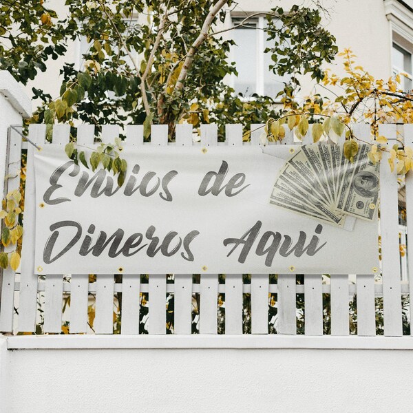 Signmission Envios de Dineros Aqui, 48 Inch x 120 Inch, Vinyl Banner - B-120-30561