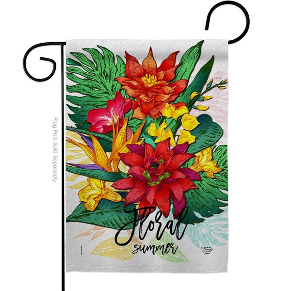 Collection Summer Floral Double-Sided Decorative Garden Flag, Multi Color - G192650-BO