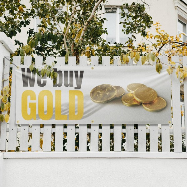 Signmission We Buy Gold, 24 Inch x 72 Inch, Vinyl Banner - B-72-30925