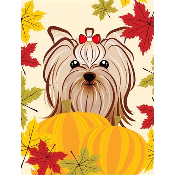 Carolines Treasures Yorkie Yorkshire Terrier Thanksgiving Flag Garden - BB2010GF