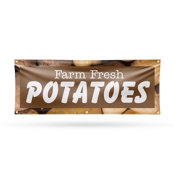 Signmission Farm Fresh Potatoes, 24 Inch x 72 Inch, Vinyl Banner - B-72-30610