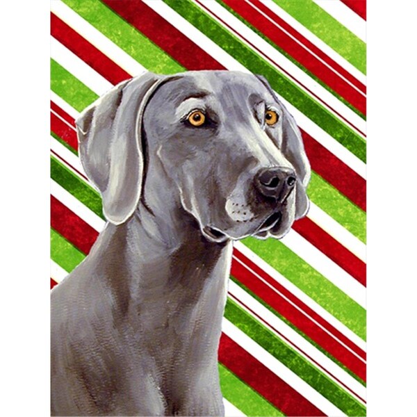 Patioplus 11 x 15 in. Weimaraner Candy Cane Holiday Christmas Garden Size Flag - PA247137