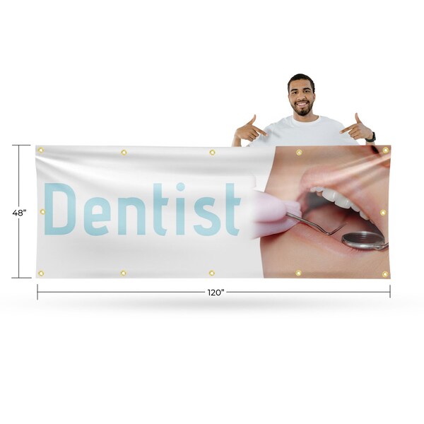 Signmission Dentist, 48 Inch x 120 Inch, Vinyl Banner - B-120-30540