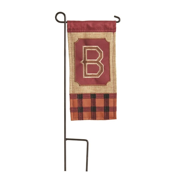 Magnolia Gardens 4 x 85 in Double Applique Fall Monogram B Burlap Mini Garden Flag - M040021