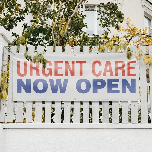Signmission Urgent Care Now Open, 24 Inch x 72 Inch, Vinyl Banner - B-72-30900