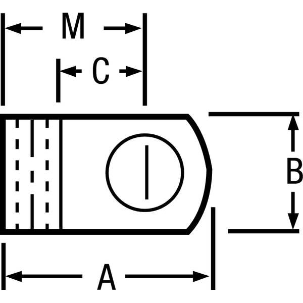 Terminal en Anillo No Aislado Sta-Kon 22-14 AWG para Tornillo #8 Paquete de 100 - AB14-8A