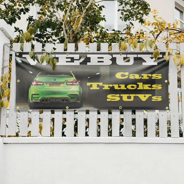 Signmission We Buy Cars Trucks & SUV, 36 Inch x 96 Inch, Vinyl Banner - B-96-30924