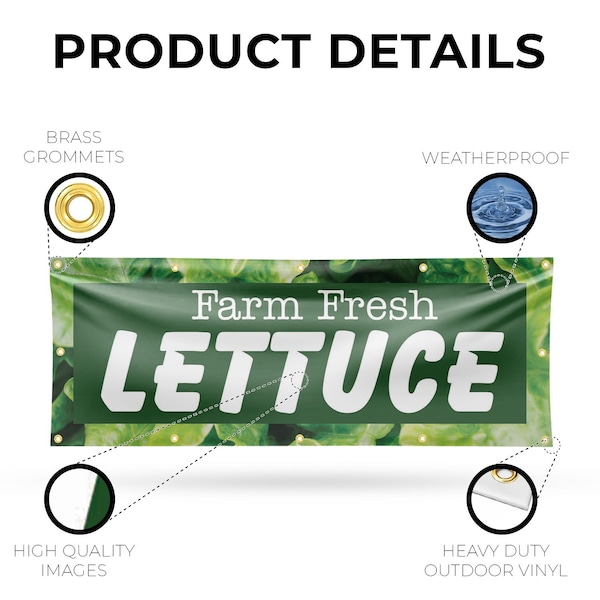 Signmission Farm Fresh Lettuce, 48 Inch x 120 Inch, Vinyl Banner - B-120-30600