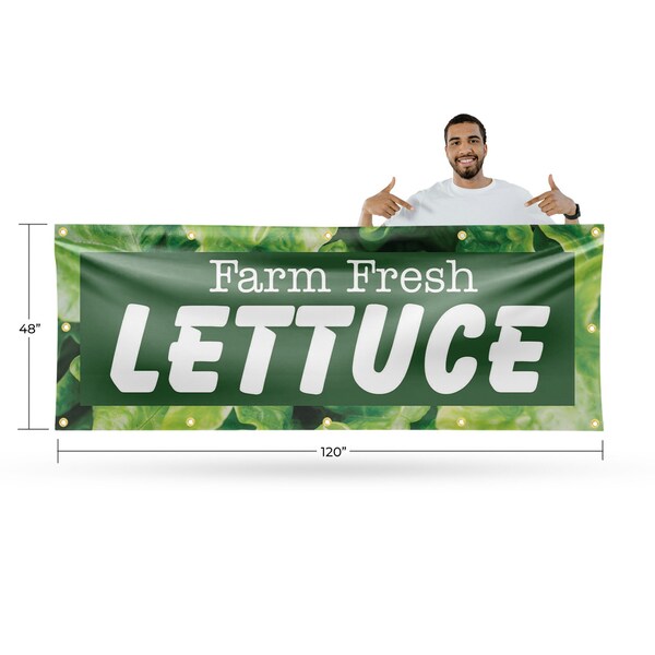 Signmission Farm Fresh Lettuce, 48 Inch x 120 Inch, Vinyl Banner - B-120-30600