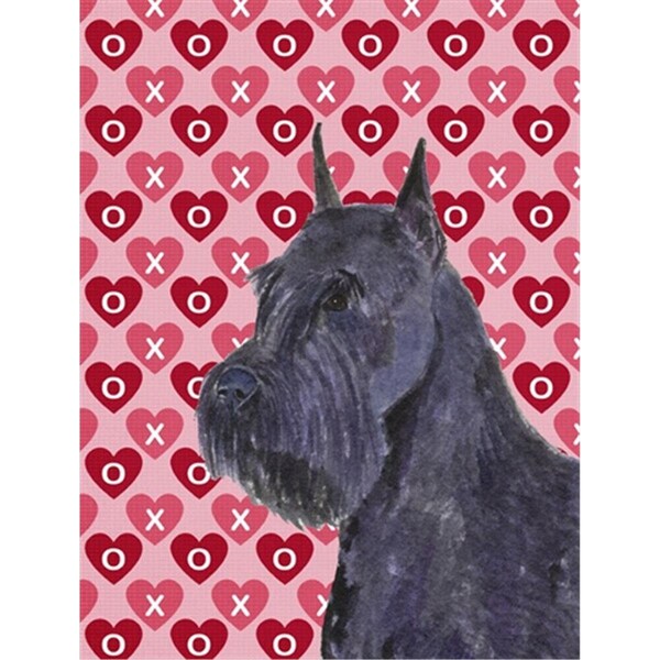 Patioplus 11 x 15 In. Schnauzer Hearts Love And Valentines Day Portrait Flag; Garden Size - PA245697