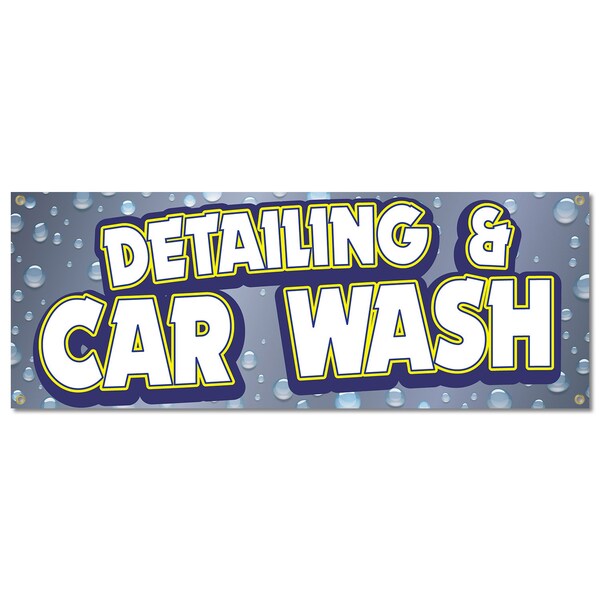 Signmission Detailing And Car Wash, 18 Inch, Banner - B-30368