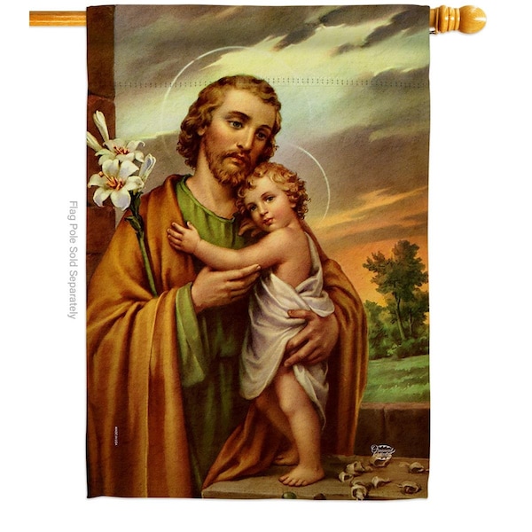 Cuadrilatero Joseph Jesus Religious Faith Double-Sided Garden Decorative House Flag, Multi Color - CU3903104