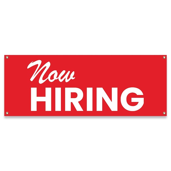 Signmission Now Hiring Banner Concession Stand Food Truck Single Sided - B-30117