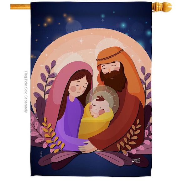 Patio Trasero 28 x 40 in. Nativity Night House Flag with Winter Double-Sided Vertical Flags  Banner Garden - PA3898660