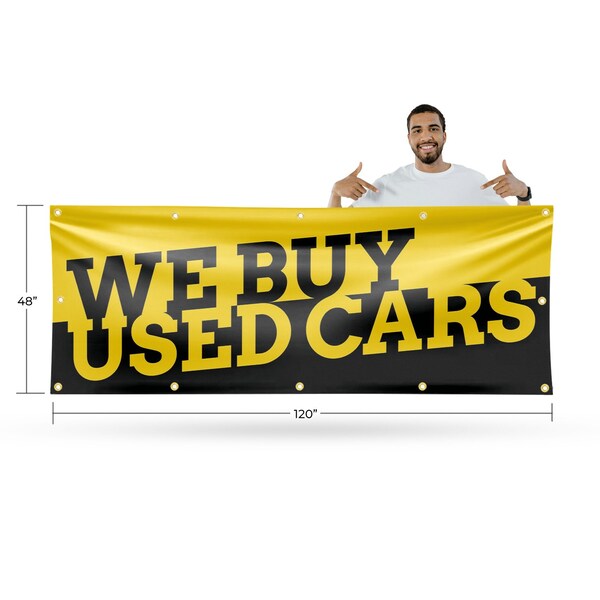 Signmission We Buy Used Cars, 48 Inch x 120 Inch, Vinyl Banner - B-120-30927