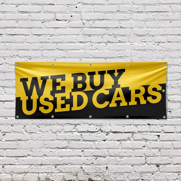 Signmission We Buy Used Cars, 48 Inch x 120 Inch, Vinyl Banner - B-120-30927
