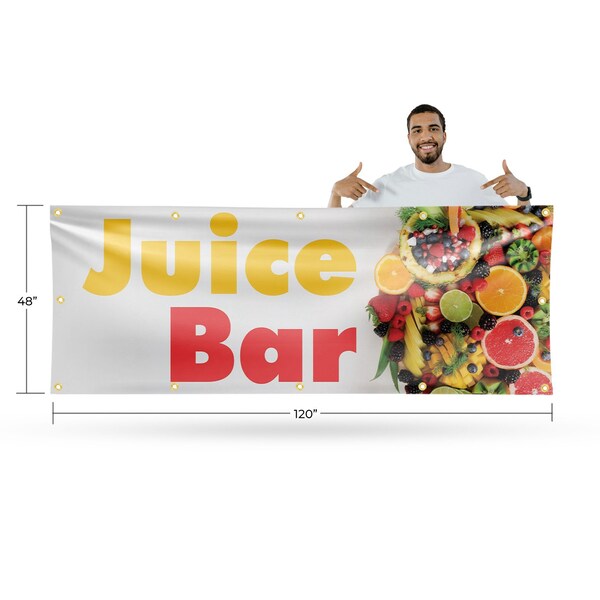 Signmission Juice Bar, 48 Inch x 120 Inch, Vinyl Banner - B-120-30715