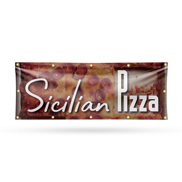Signmission Sicilian Pizza, 48 Inch x 120 Inch, Vinyl Banner - B-120-30854