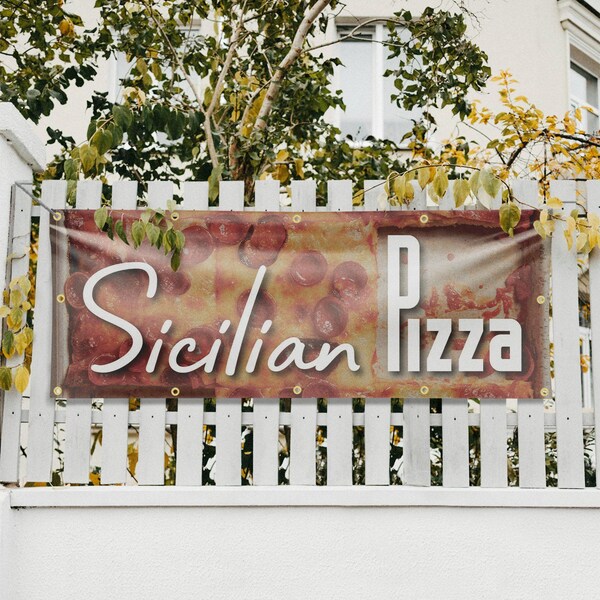 Signmission Sicilian Pizza, 48 Inch x 120 Inch, Vinyl Banner - B-120-30854