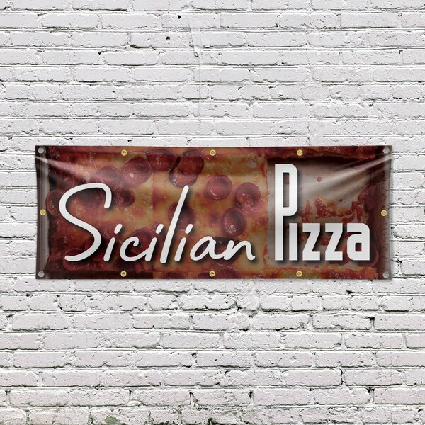 Signmission Sicilian Pizza, 48 Inch x 120 Inch, Vinyl Banner - B-120-30854