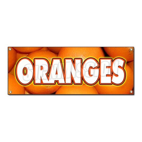 Signmission ORANGES BANNER SIGN citrus fruit juice florida produce orchard - B-ORANGES