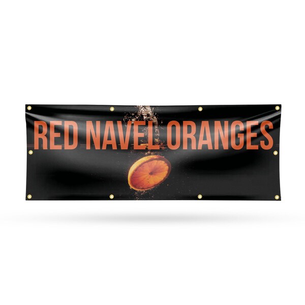 Signmission Red Navel Oranges, 36 Inch x 96 Inch, Vinyl Banner - B-96-30831