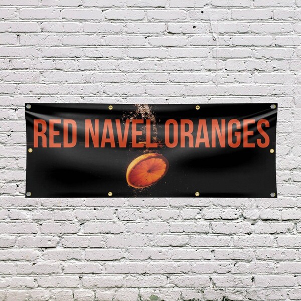 Signmission Red Navel Oranges, 36 Inch x 96 Inch, Vinyl Banner - B-96-30831