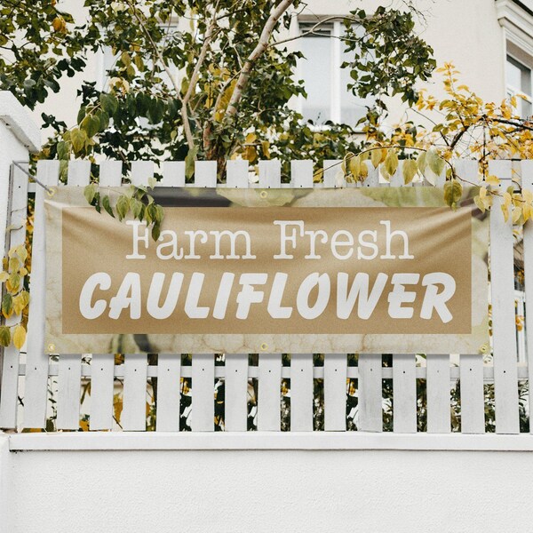 Signmission Farm Fresh Cauliflower, 24 Inch x 72 Inch, Vinyl Banner - B-72-30586