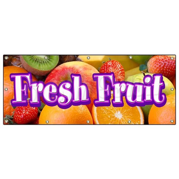Signmission FRESH FRUIT BANNER SIGN stand market store tropical produce farm stand - B-120 FRESH FRUIT