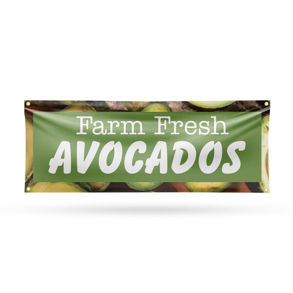 Signmission Farm Fresh Avocados, 18 Inch x 48 Inch, Vinyl Banner - B-30575