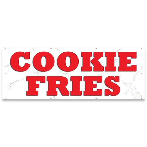 Signmission Cookie Fries Banner Concession Stand Food Truck Single Sided - B-96-30038