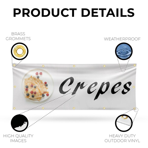 Signmission Crepes, 48 Inch x 120 Inch, Vinyl Banner - B-120-30534