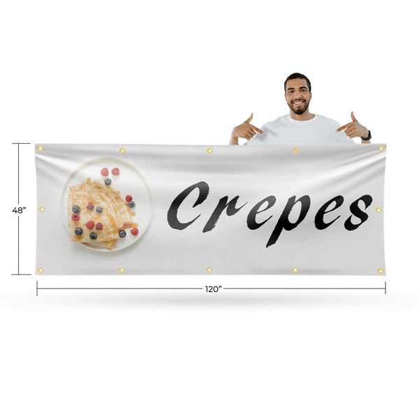 Signmission Crepes, 48 Inch x 120 Inch, Vinyl Banner - B-120-30534